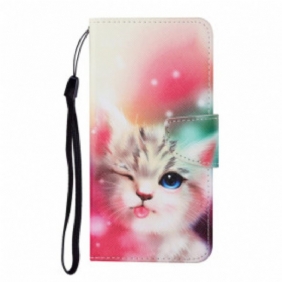 Kotelot Samsung Galaxy A22 Cutie Cat Kaulanauhalla