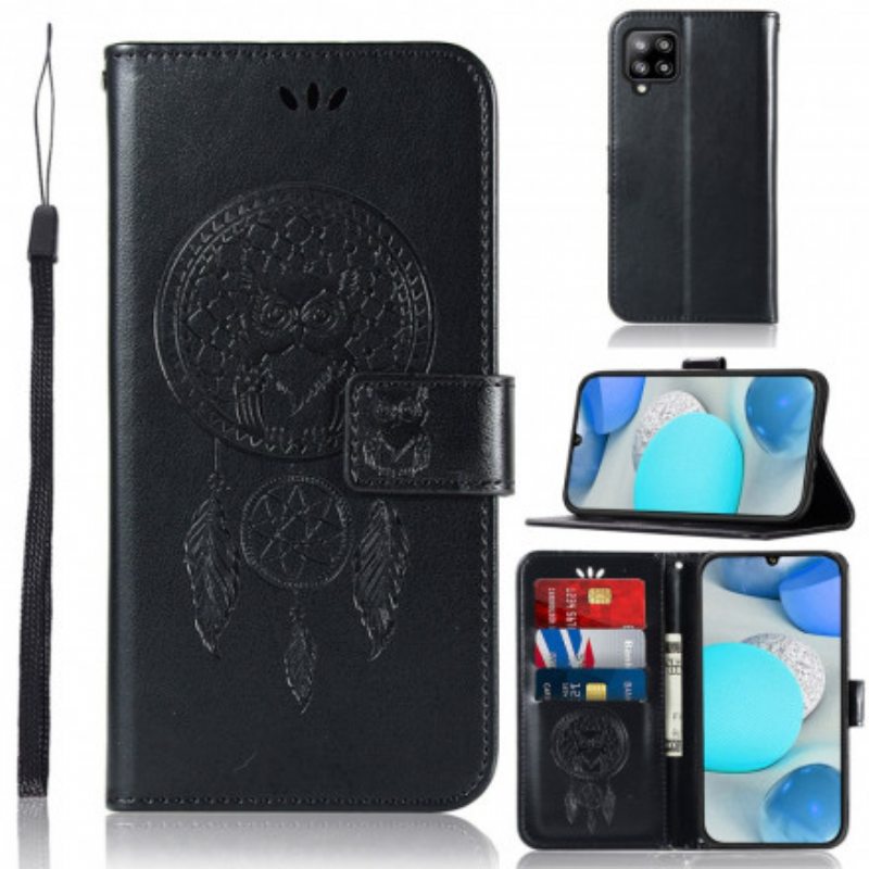 Kotelot Samsung Galaxy A22 Nahkaefekti Dreamcatcher Owl