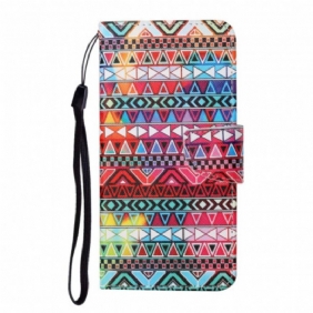 Kotelot Samsung Galaxy A22 Patchwork Kaulanauhalla