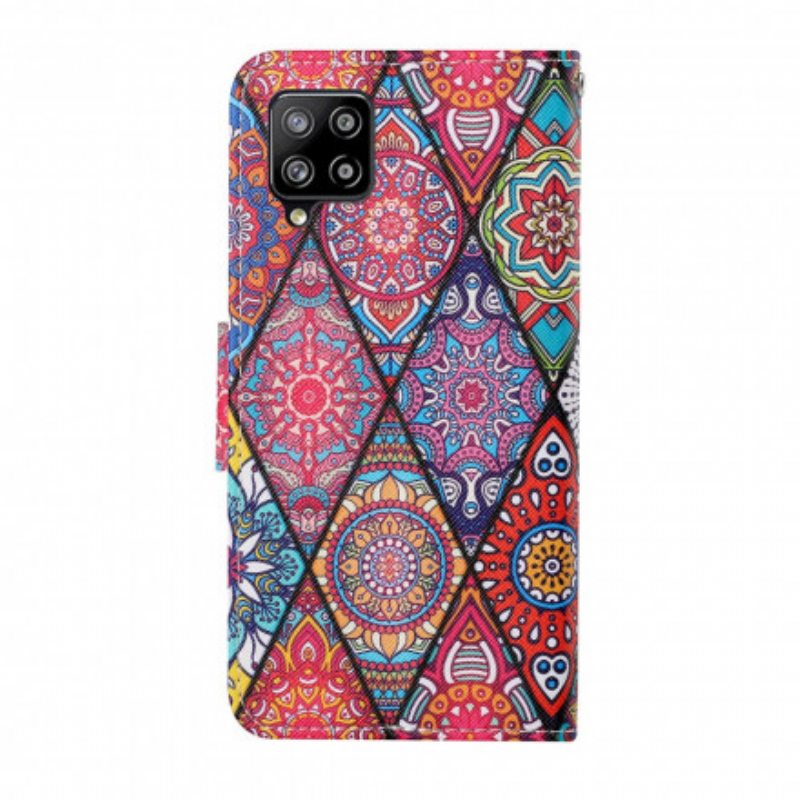 Kotelot Samsung Galaxy A22 Patchwork Kaulanauhalla