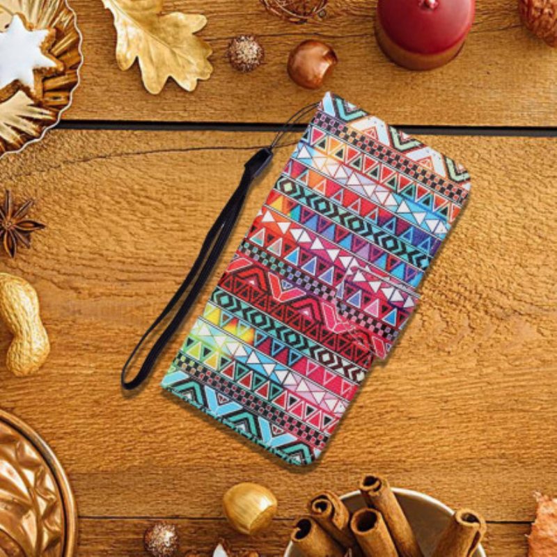 Kotelot Samsung Galaxy A22 Patchwork Kaulanauhalla