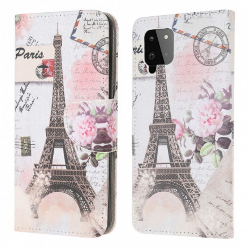 Kotelot Samsung Galaxy A22 Retro Eiffel-torni