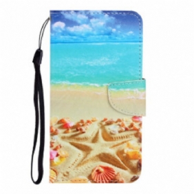 Kotelot Samsung Galaxy A22 Suojaketju Kuori Lanyard Beach