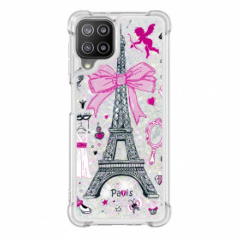 Kuori Samsung Galaxy A22 Eiffel-tornin Paljetteja