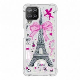 Kuori Samsung Galaxy A22 Eiffel-tornin Paljetteja