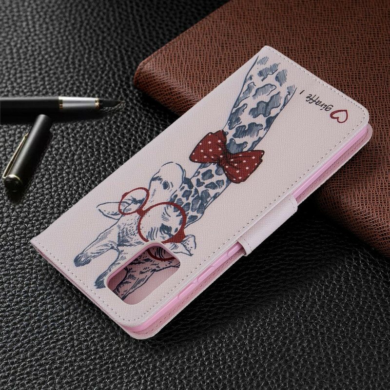 Flip Case Samsung Galaxy A71 Taitava Kirahvi