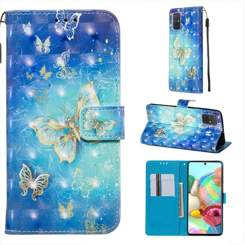 Kotelot Samsung Galaxy A71 Golden Butterflies Kaulanauha