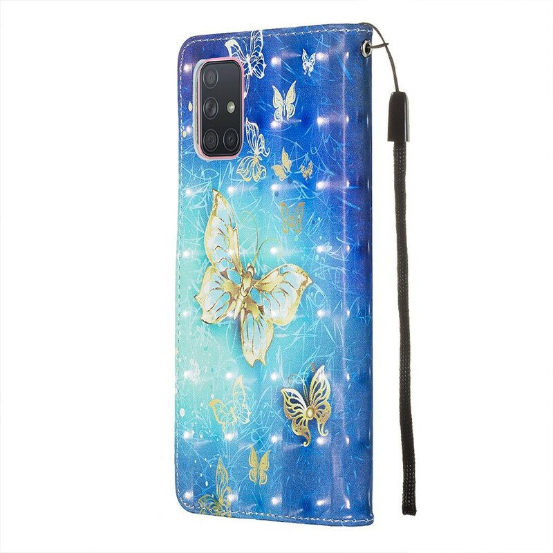 Kotelot Samsung Galaxy A71 Golden Butterflies Kaulanauha