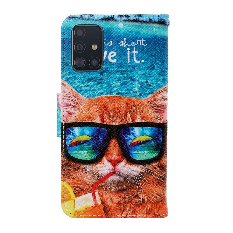 Kotelot Samsung Galaxy A71 Suojaketju Kuori Cat Live It Strappy