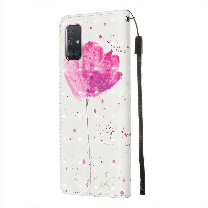 Kuori Flip Case Samsung Galaxy A71 Akvarelli Unikko