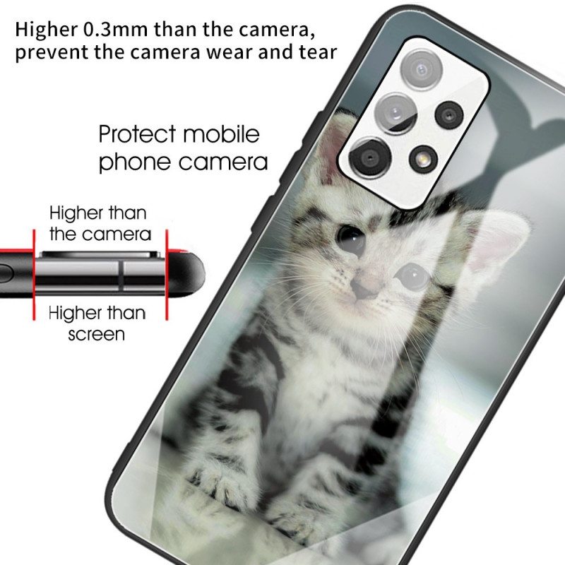 Case Samsung Galaxy A53 5G Kitten Karkaistu Lasi