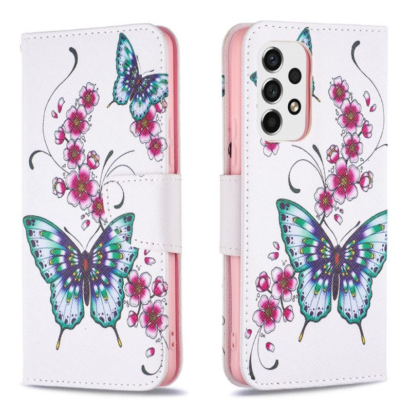 Flip Case Samsung Galaxy A53 5G Perhosia