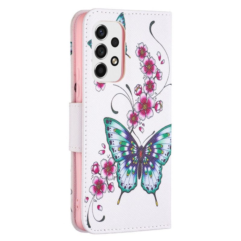 Flip Case Samsung Galaxy A53 5G Perhosia