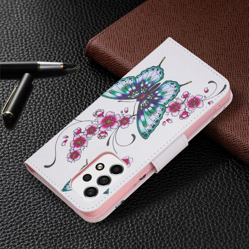 Flip Case Samsung Galaxy A53 5G Perhosia