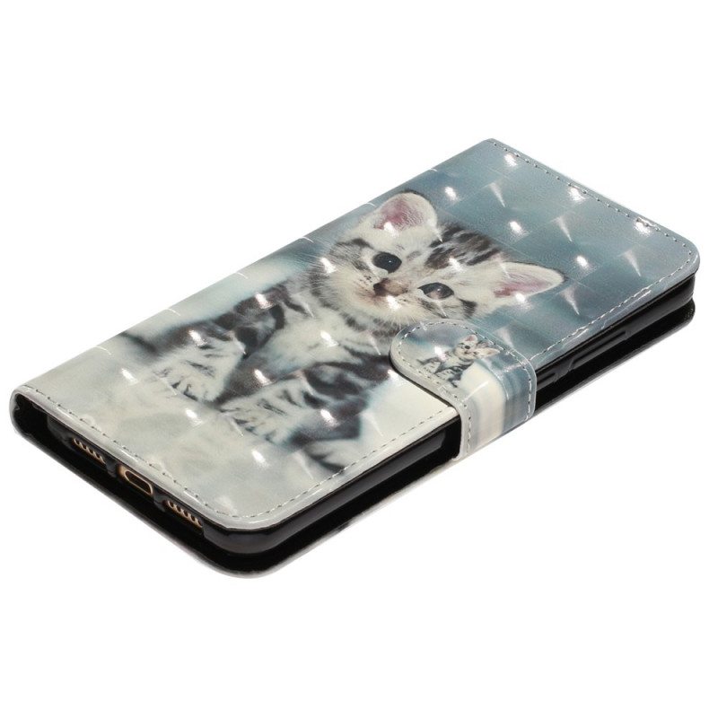 Flip Case Samsung Galaxy A53 5G Suojaketju Kuori Strappy Kitten