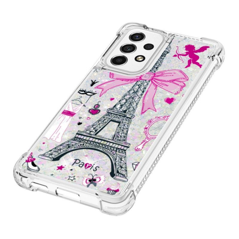 Kuori Samsung Galaxy A53 5G Eiffel-tornin Paljetteja