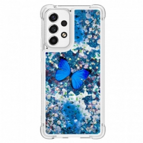 Kuori Samsung Galaxy A53 5G Glitter Blue Perhoset