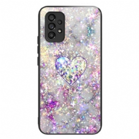 Kuori Samsung Galaxy A53 5G Glitter Heart Karkaistu Lasi