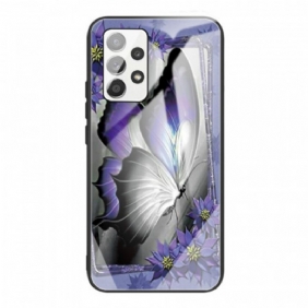 Kuori Samsung Galaxy A53 5G Purple Butterfly Karkaistu Lasi