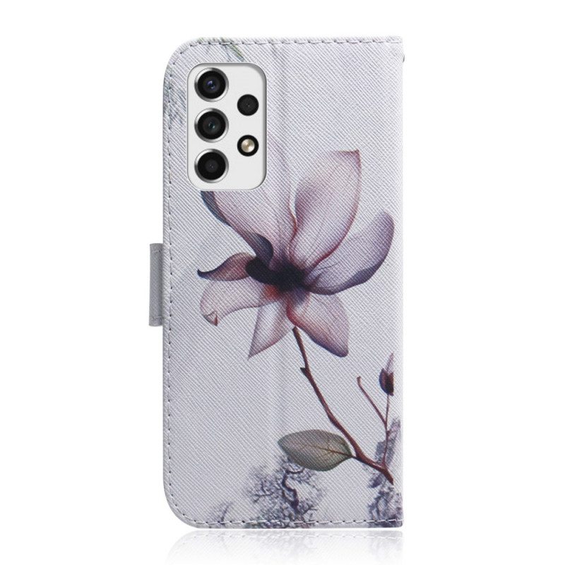 Nahkakotelo Samsung Galaxy A53 5G Flower Dusty Pink