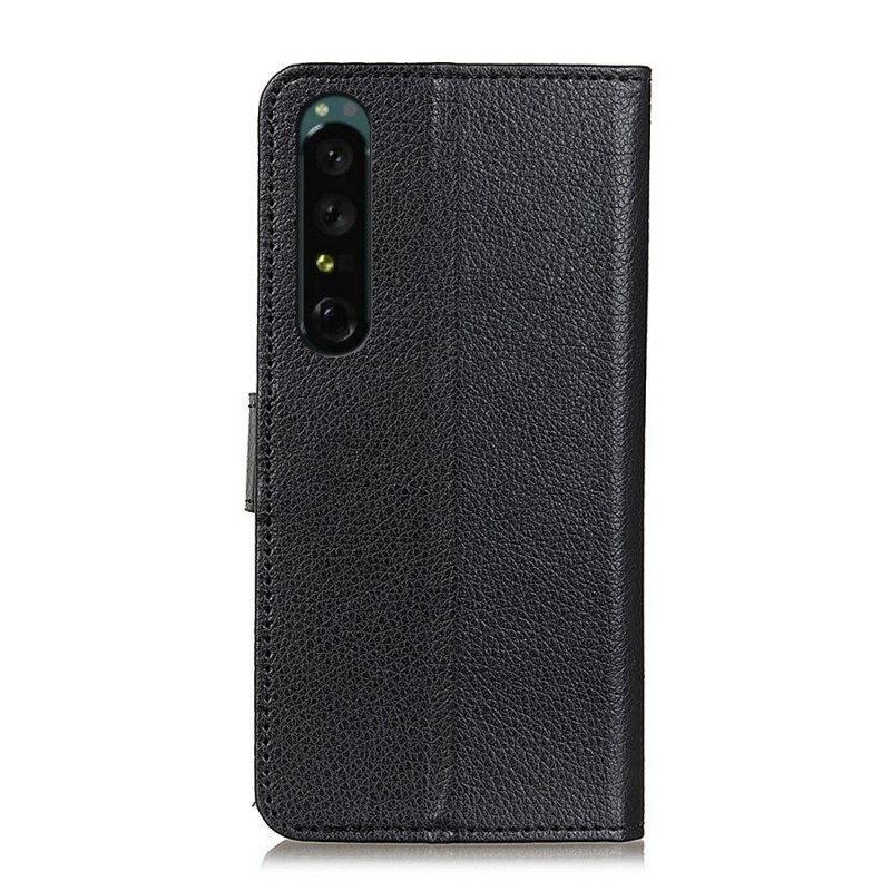 Flip Case Sony Xperia 1 IV Perinteinen Litchi Faux Leather