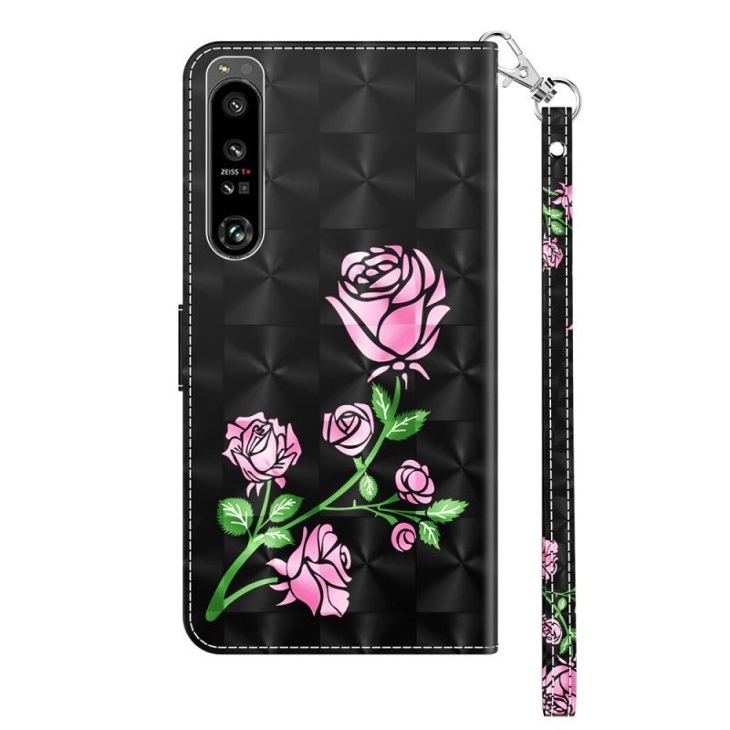 Kotelot Sony Xperia 1 IV Ruusuja Kaulanauhalla