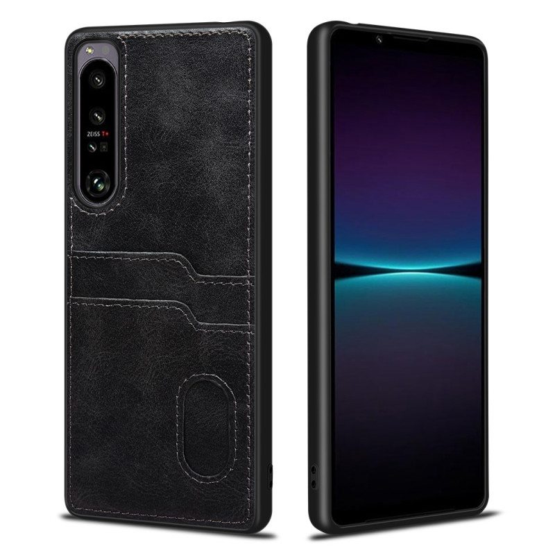 Kuori Sony Xperia 1 IV Kaksinkertainen Korttikotelo