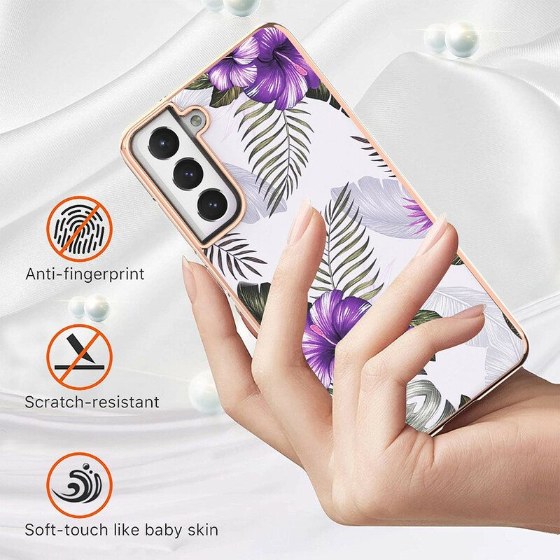 Case Samsung Galaxy S21 FE Violetit Kukat