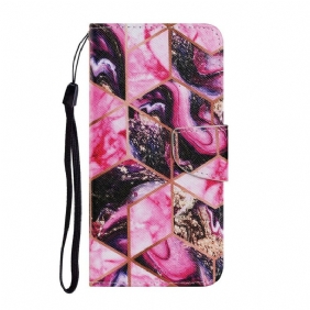 Flip Case Samsung Galaxy S21 FE Geometrinen Marmori Tyyli