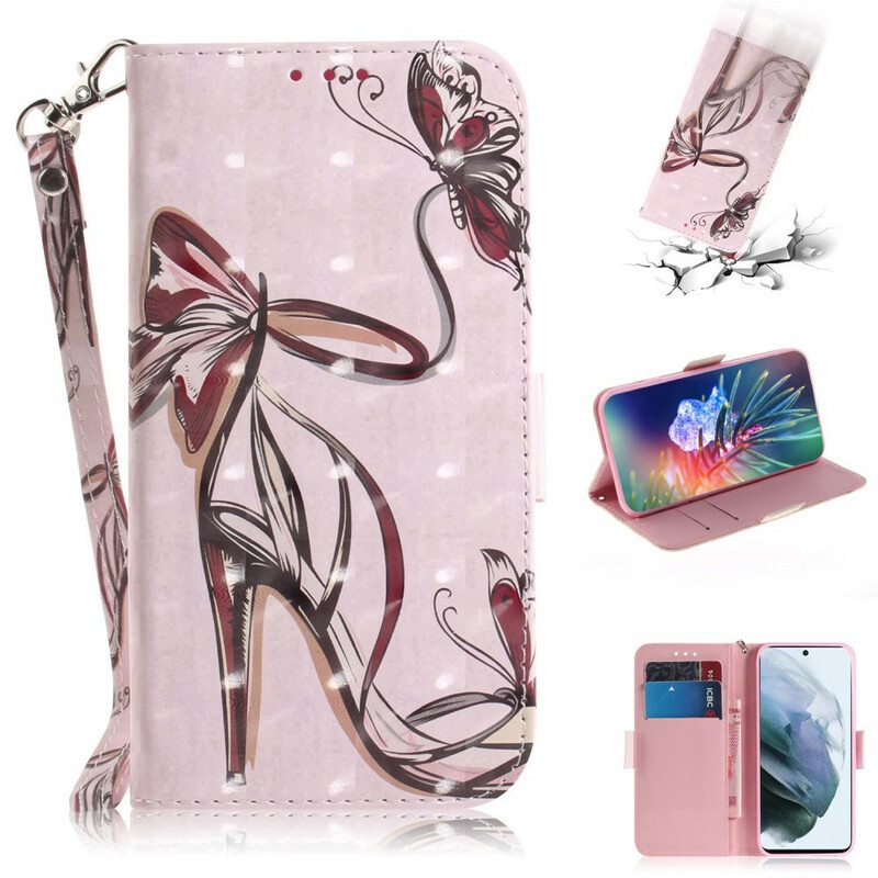 Flip Case Samsung Galaxy S21 FE Suojaketju Kuori Hihnallinen Pumppu