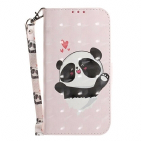 Kotelot Samsung Galaxy S21 FE Suojaketju Kuori Panda Love With Lanyard