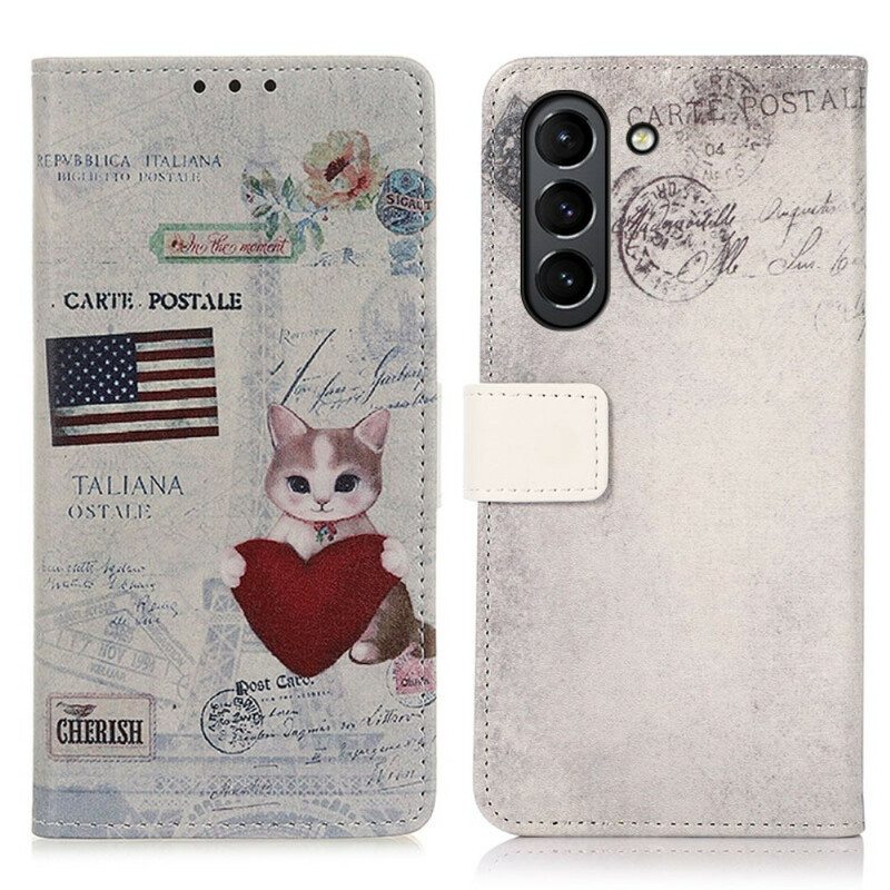 Kotelot Samsung Galaxy S21 FE Traveller Cat