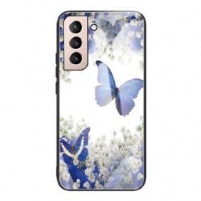 Kuori Samsung Galaxy S21 FE Butterflies Design Karkaistu Lasi