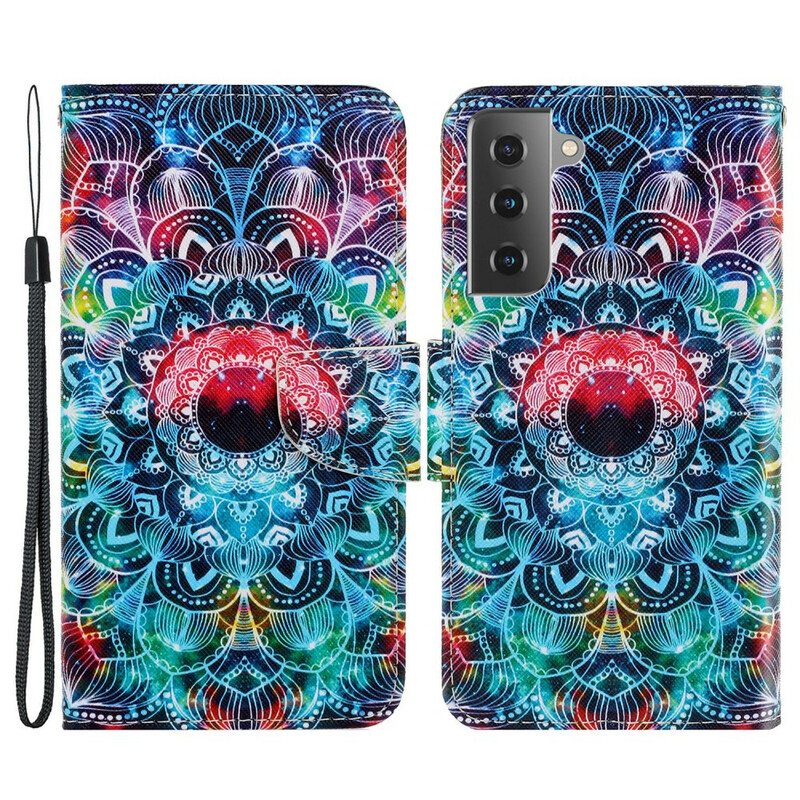 Nahkakotelo Samsung Galaxy S21 FE Mandala Taivaalla