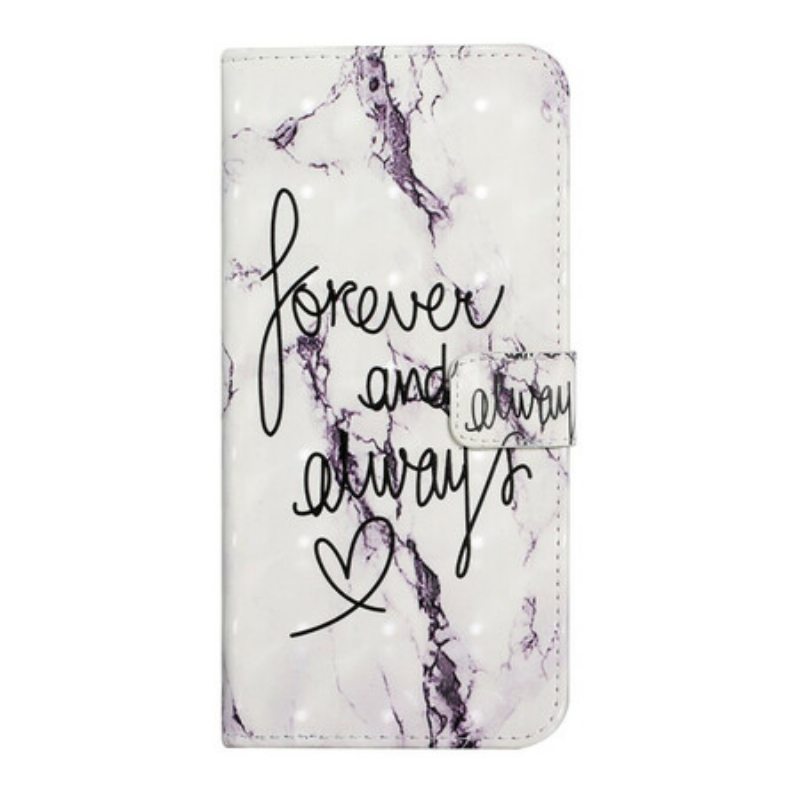 Nahkakotelo Samsung Galaxy S21 FE Marble Forever & Always