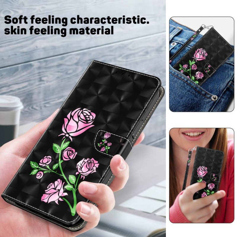 Kotelot iPhone 15 Pro Max Suojaketju Kuori Strap Roses