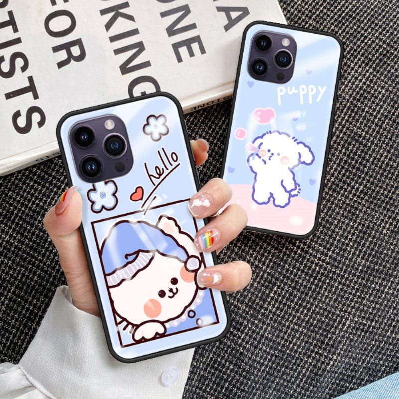 Kuori iPhone 15 Pro Max Bubble Dog -karkaistu Lasi