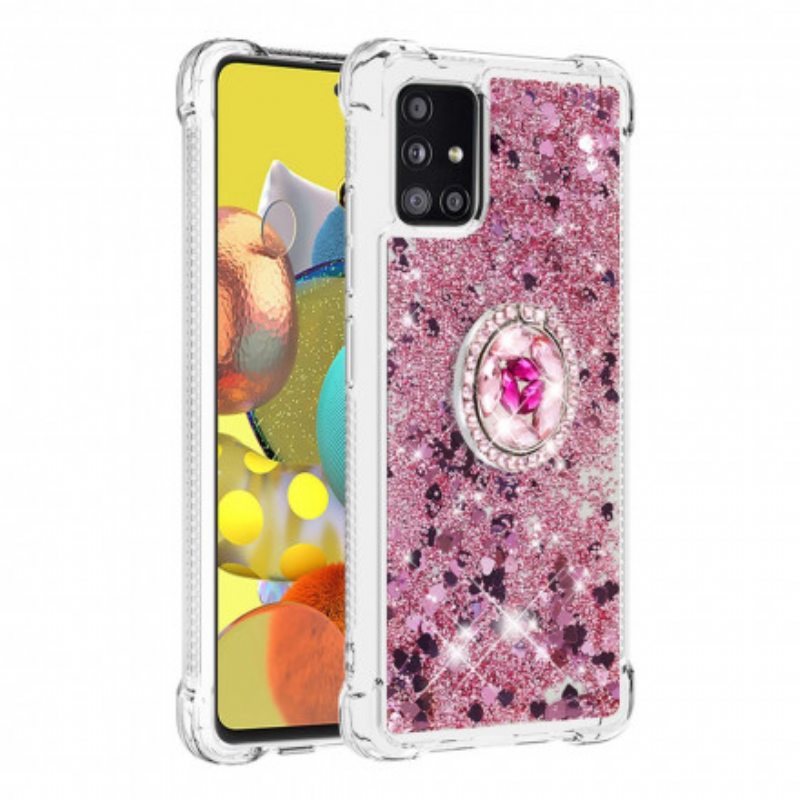 Kuori Samsung Galaxy A51 5G Paljetteja Rengastuella