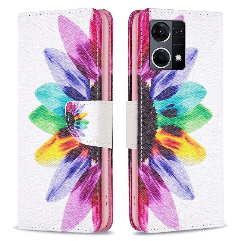 Flip Case Oppo Reno 7 Akvarelli Kukka