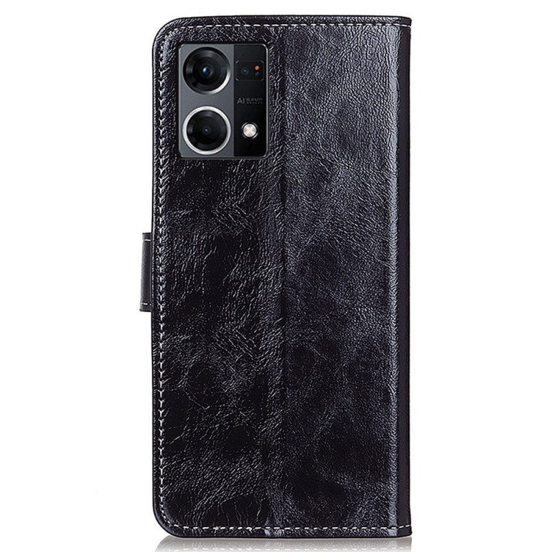 Flip Case Oppo Reno 7 Lakattu Saumoilla