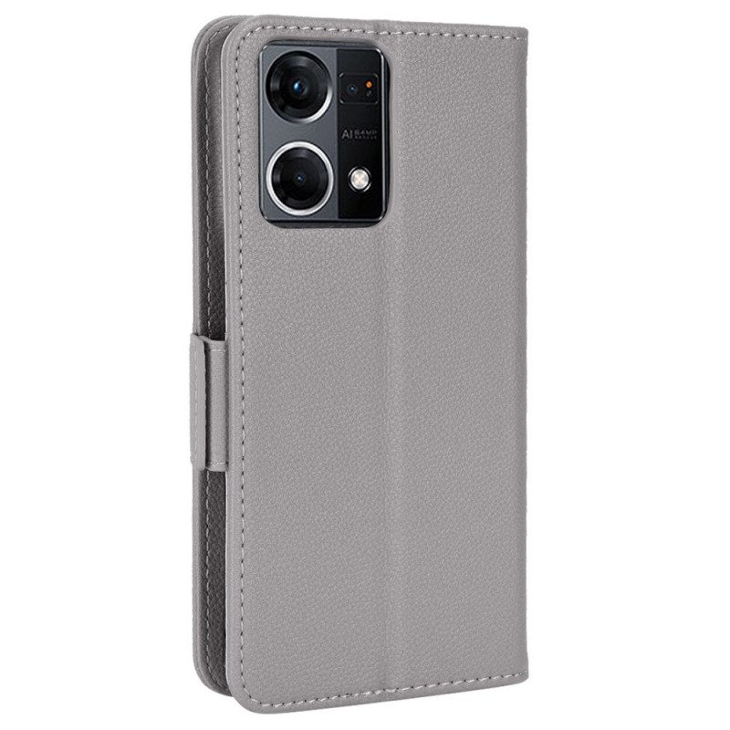 Flip Case Oppo Reno 7 Perinteinen Litsi-nahkatyyli