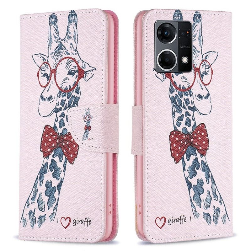 Flip Case Oppo Reno 7 Taitava Kirahvi