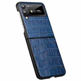 Case Samsung Galaxy Z Flip 3 5G Kotelot Flip Aito Crocodile Texture -nahka