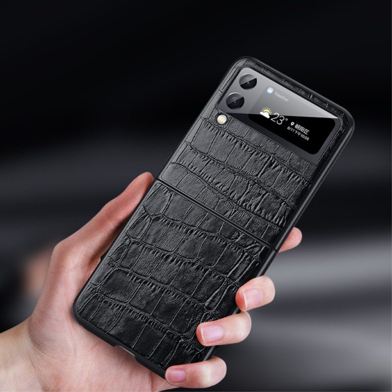 Case Samsung Galaxy Z Flip 3 5G Kotelot Flip Aito Crocodile Texture -nahka