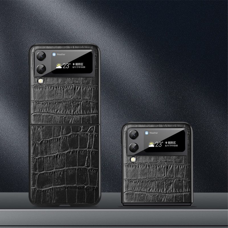 Case Samsung Galaxy Z Flip 3 5G Kotelot Flip Aito Crocodile Texture -nahka