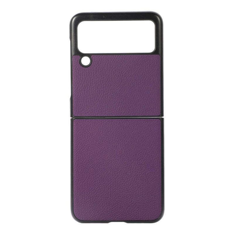 Case Samsung Galaxy Z Flip 3 5G Kotelot Flip Aitoa Litsi-nahkaa