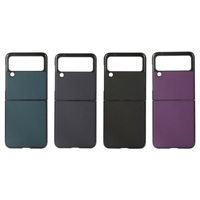 Case Samsung Galaxy Z Flip 3 5G Kotelot Flip Aitoa Litsi-nahkaa