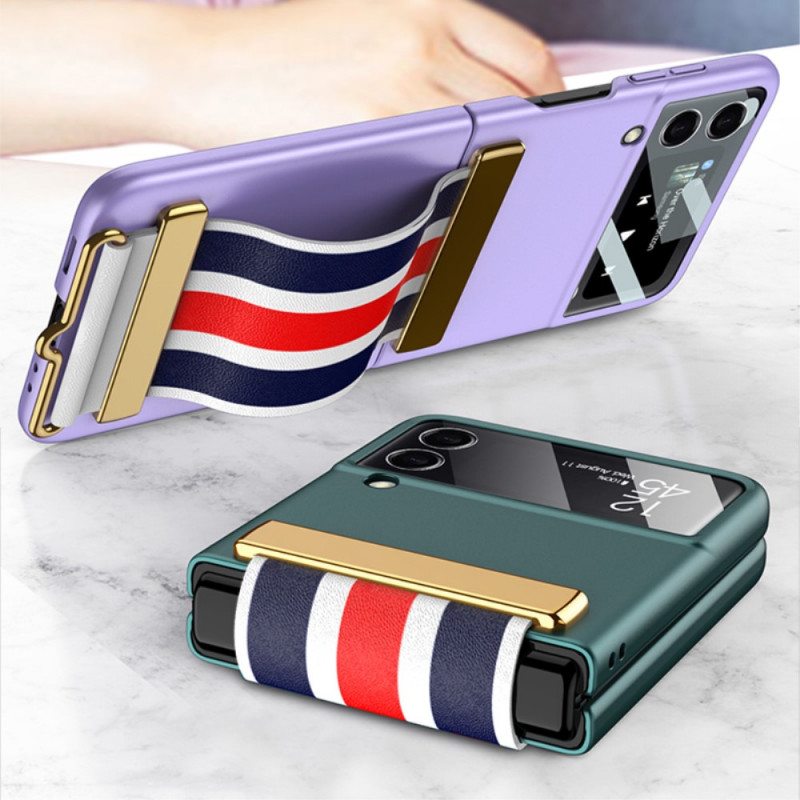 Case Samsung Galaxy Z Flip 3 5G Kotelot Flip Karkaistu Lasi Ja Gkk-hihna