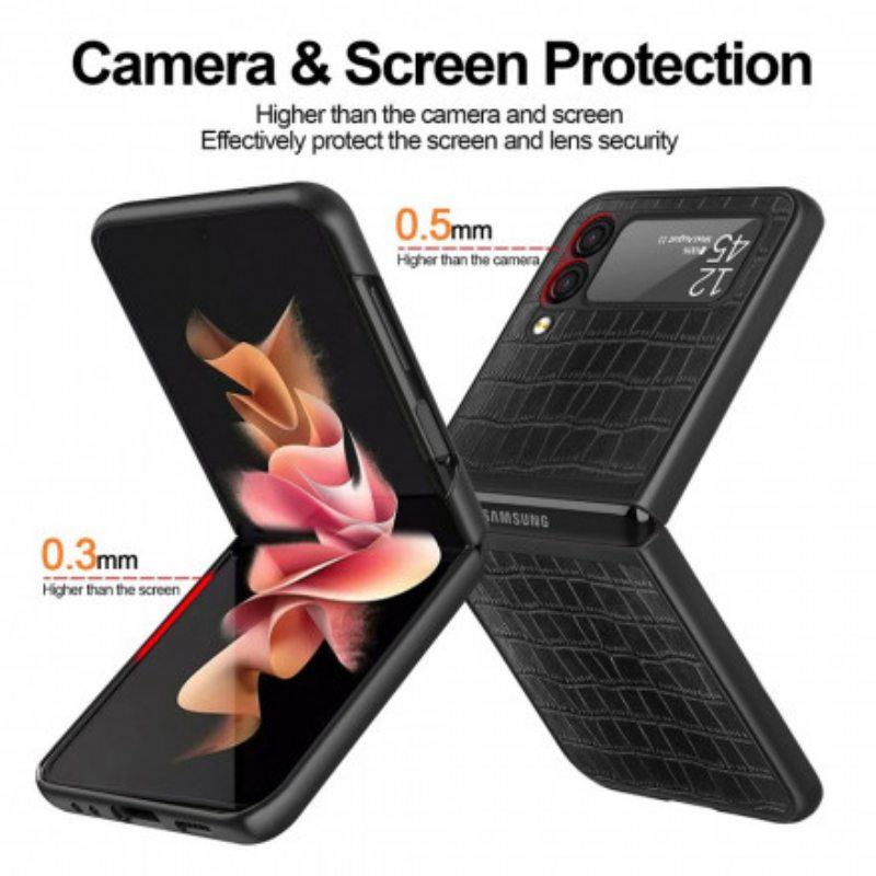 Case Samsung Galaxy Z Flip 3 5G Kotelot Flip Krokotiilin Ihotyyli