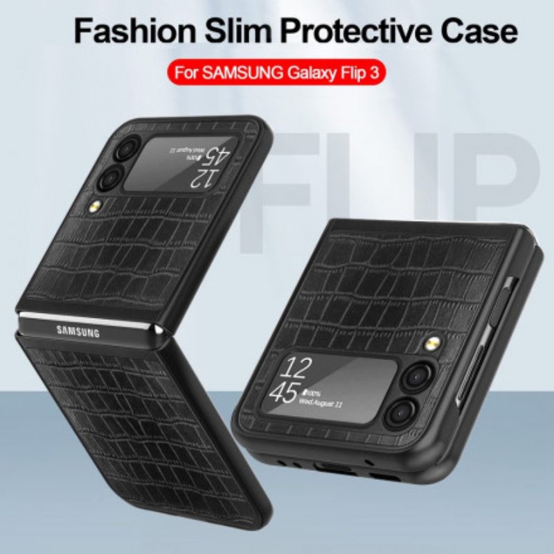 Case Samsung Galaxy Z Flip 3 5G Kotelot Flip Krokotiilin Ihotyyli